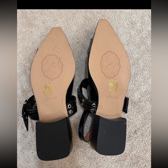 Women Buckle Ballet Flats Pointed Toe Slingback Wide Flat Casual Ballet Size 8 - Picture 5 of 8